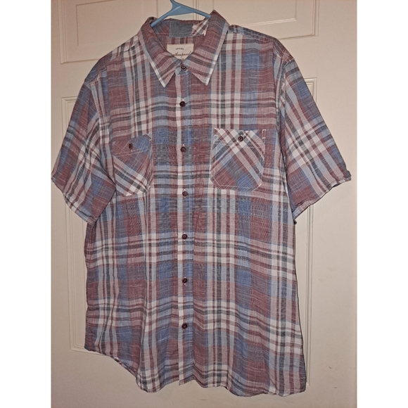 Weatherproof Vintage short sleeve button up collar shirt plaid size XL - Picture 3 of 14